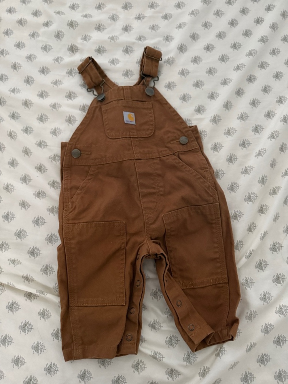 Carhartt Kids Brown Canvas Overalls with Adjustable Straps